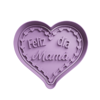 Feliz día Mamá en Corazon Cortador de Galletas
