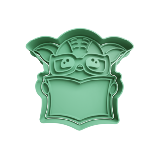 Yoda Con Cartel Cortador de Galletas
