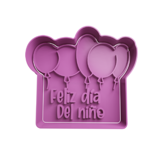 Feliz dia del niño con Globos Cortador de Galletas