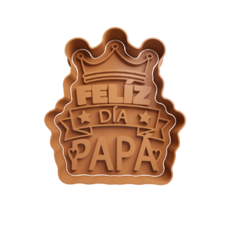 Feliz Día Papá con Corona Cortador de Galletas