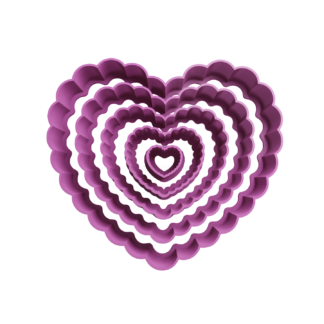 Set Corazones con Ondas Cortador de Galletas